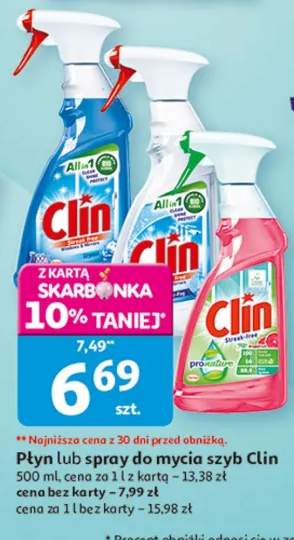 Płyn lub spray do mycia szyb Clin