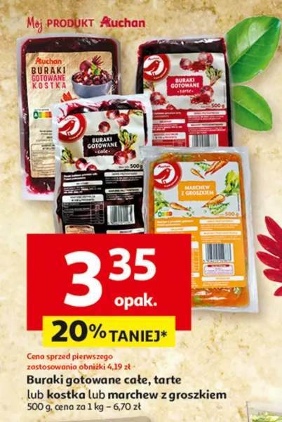 Buraki gotowane całe, tarte lub kostka lub marchew z groszkiem