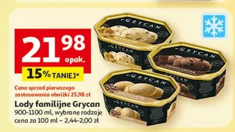 Lody familijne Grycan, wybrane rodzaje