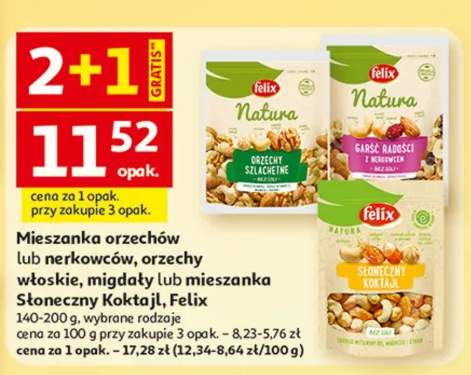 Mieszanka orzechów lub nerkowców, orzechy włoskie, migdały lub mieszanka Słoneczny Koktajl