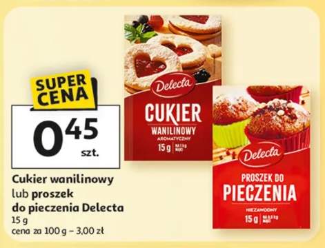 Cukier waniliowy lub proszek do pieczenia