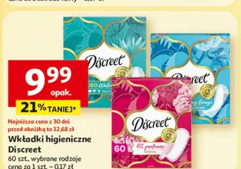 Wkładki higieniczne Discreet wybrane rodzaje