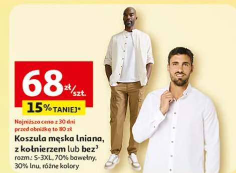 Koszula męska lniana z kołnierzem lub bez