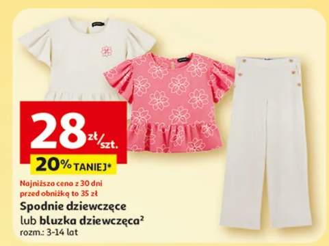 Spodnie dziewczęce lub bluzka dziewczęca