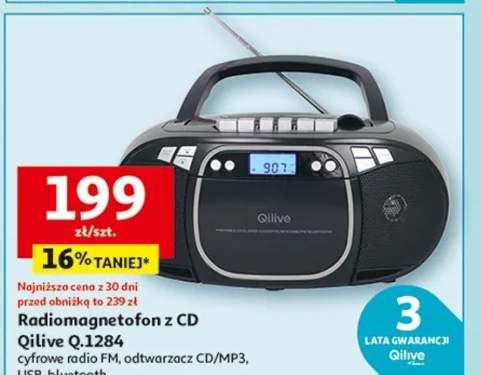 Radiomagnetofon z CD cyfrowe radio FM, odtwarzacz CD/MP3, USB, bluetooth