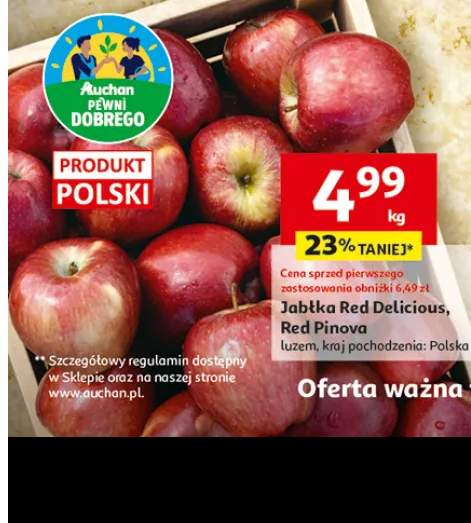 Jabłka Red Delicious, Red Pinova luzem, kraj pochodzenia: Polska