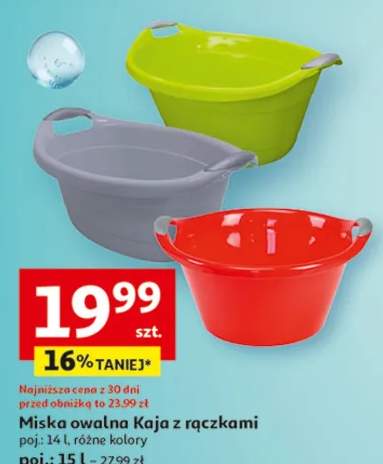 Miska owalna Kaja z rączkami poj.: 15 l