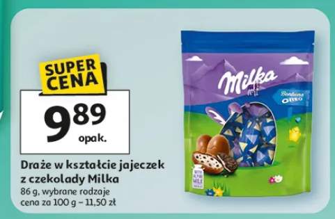 Draże w kształcie jajeczek z czekolady Milka, wybrane rodzaje