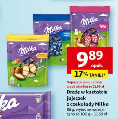 Draże w kształcie jajeczek z czekolady