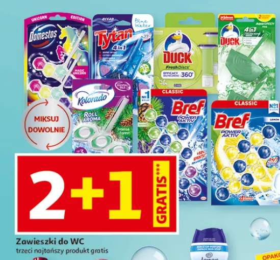 Zawieszki do WC, trzeci najtańszy produkt gratis