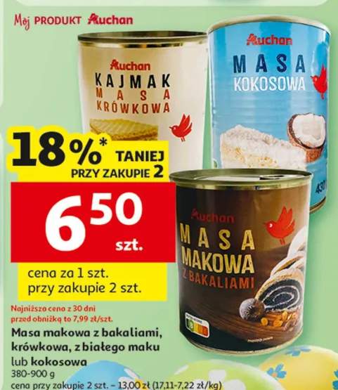 Masa makowa z bakaliami, krówkowa, z białego maku