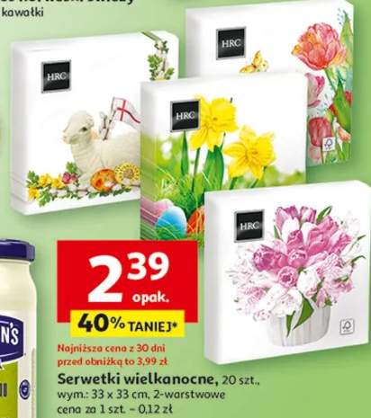 Serwetki wielkanocne 20szt., 2-warstwowe