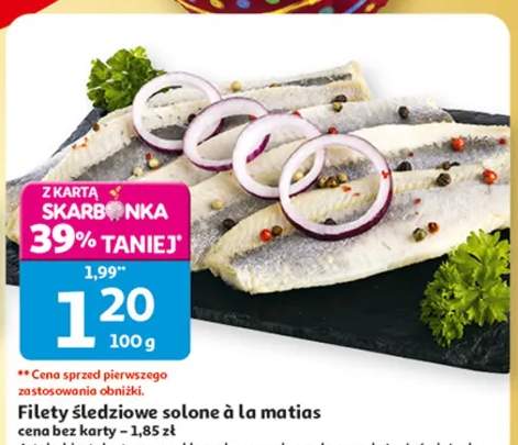 Filety śledziowe solone à la matias cena bez karty - 1.85 zł