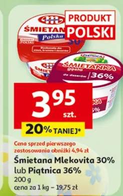 Śmietana Mlekovita 30% lub Piątnica 36%