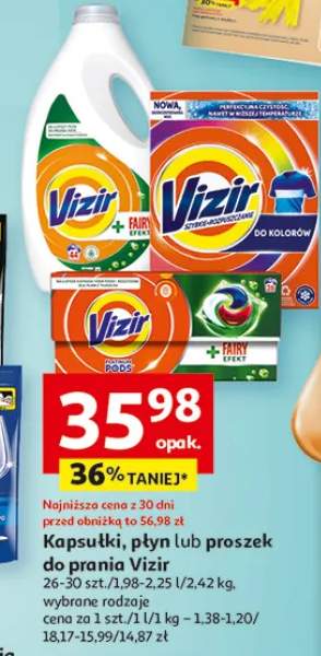 Kapsułki, płyn lub proszek do prania Vizir