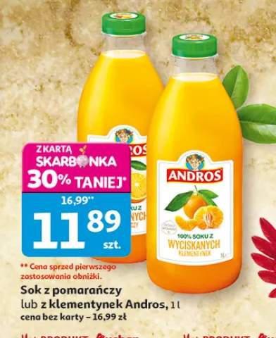 Sok z pomarańczy lub z klementynek