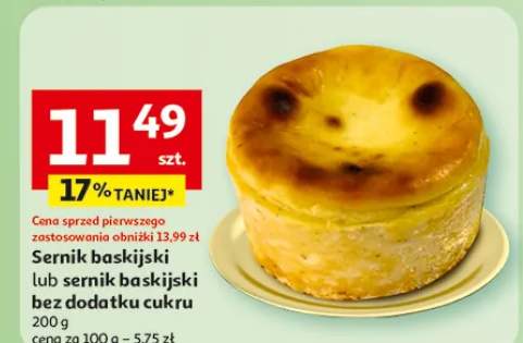 Sernik baskijski lub sernik baskijski bez dodatku cukru