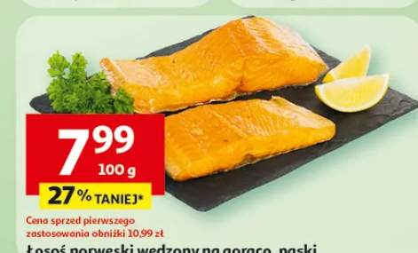 Łosoś norweski wędzony na gorąco, paski