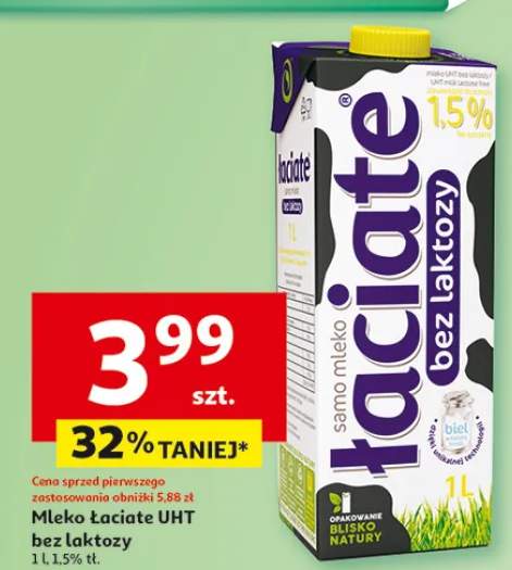 Mleko Łaciate UHT bez laktozy 1,5%