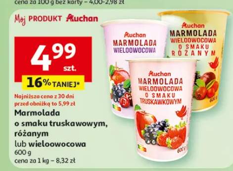 Marmolada o smaku truskawkowym, różanym lub wieloowocowa