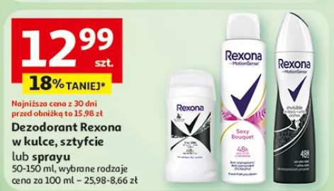 Dezodorant Rexona w kulce, sztyfcie lub sprayu
