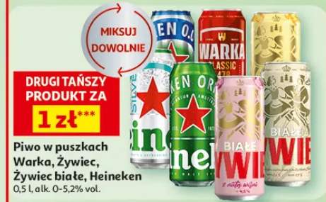 Piwo w puszkach Warka, Żywiec, Żywiec Białe, Heineken