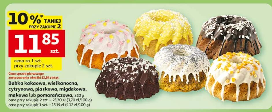 Babka kakaowa, wielkanocna, cytrynowa, piaskowa, migdałowa, makowa lub pomarańczowa