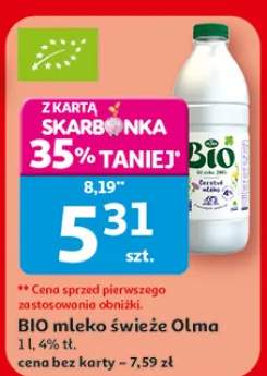 BIO mleko świeże Olma 1L 4% tł.
