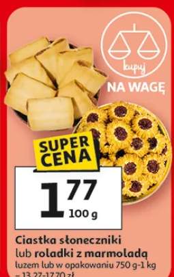 Ciastka słoneczniki lub rolladki z marmoladą luzem lub w opakowaniu
