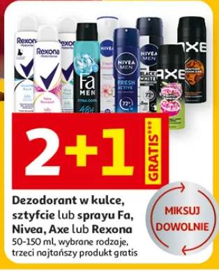 Dezodorant w kulce, sztyfcie lub sprayu Fa, Nivea, Axe lub Rexona