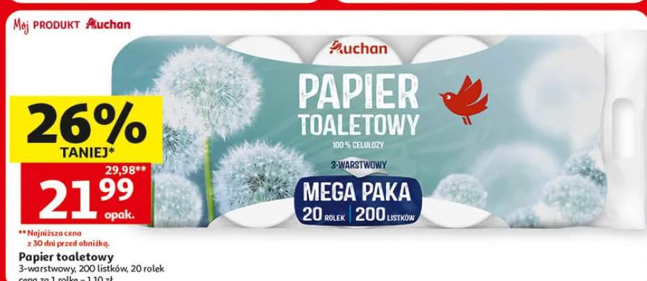 Papier toaletowy 3-warstwowy mega paka