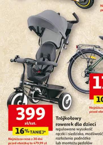 Trójkołowy rowerek dla dzieci regulowana wysokość rączki i siedziska, możliwość rozłożenia daszka lub montażu pedałów