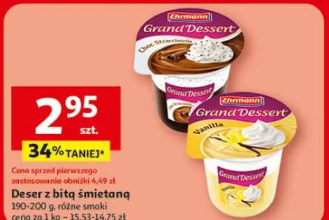 Deser z bitą śmietaną różne smaki