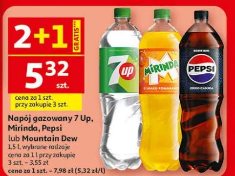 Napój gazowany 7 Up, Mirinda, Pepsi lub Mountain Dew 1.5 l, wybrane rodzaje