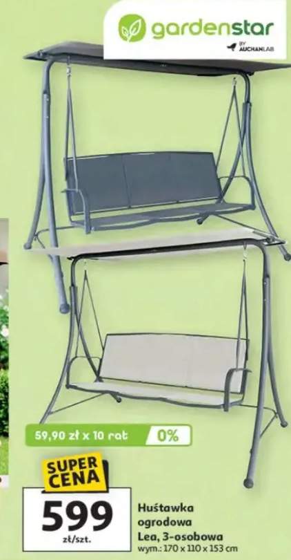 Huśtawka ogrodowa Lea, 3-osobowa
