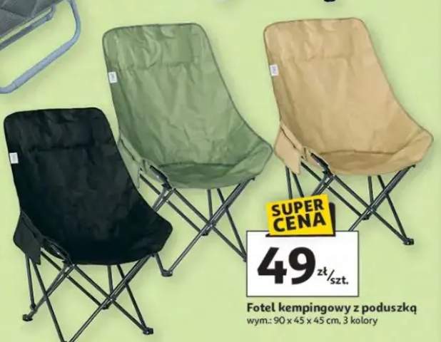 Fotel kempingowy z poduszką