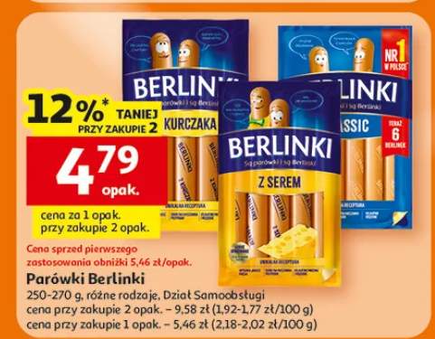 Parówki Berlinki z serem