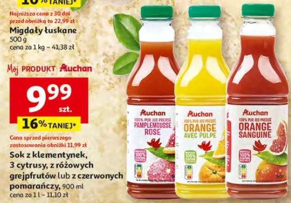 Sok z klementyneк, 3 cytrusy, z różowych grejpfrutów lub z czerwonych pomarańczy