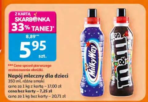 Napój mleczny Milky Way lub M&M's dla dzieci
