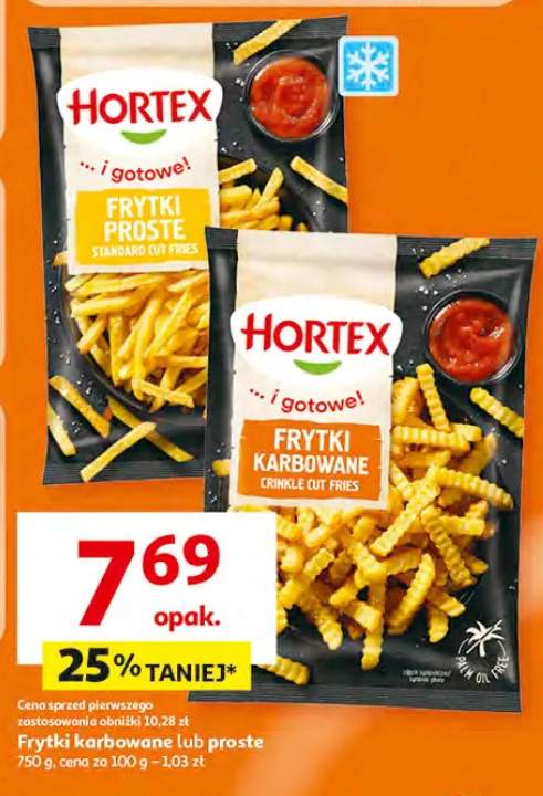 Frytki karbowane lub proste