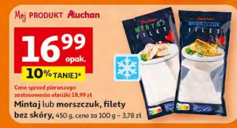 Mintaj lub morszczuk, filety bez skóry