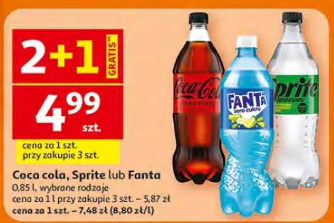Napój coca cola, sprite lub fanta