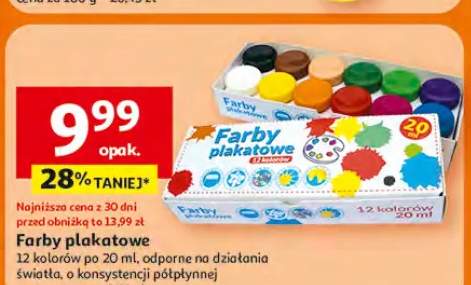 Farby plakatowe 12 kolorów po 20 ml