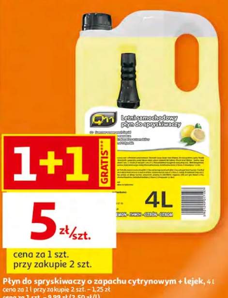 Płyn do spryskiwaczy o zapachu cytrynowym z lejem, 4 l