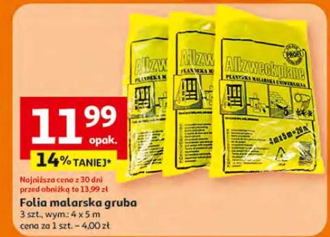 Folia malarska gruba 3 szt., wym. 4 x 5 m