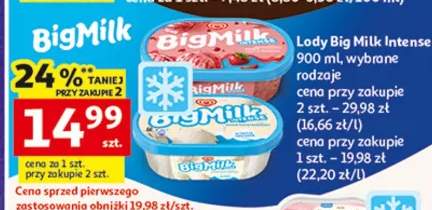 Lody Big Milk Intense, wybrane rodzaje
