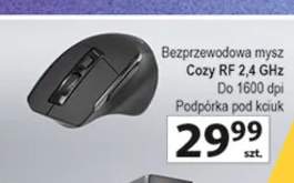 Mysz bezprzewodowa Cozy RF 2.4 GHz do 1600 dpi podpórka pod kciuk