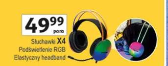 Słuchawki X4 podświetlenie RGB elastyczny headband