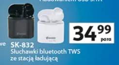 Słuchawki bluetooth TWS ze stacją ładującą
