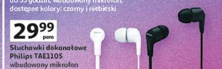 Słuchawki dokanałowe TAE1105 wbudowany mikrofon